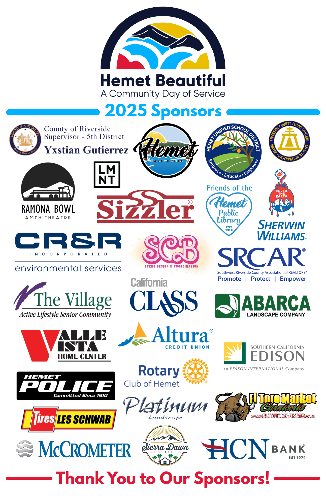 2025 Hemet Beautiful Sponsorships