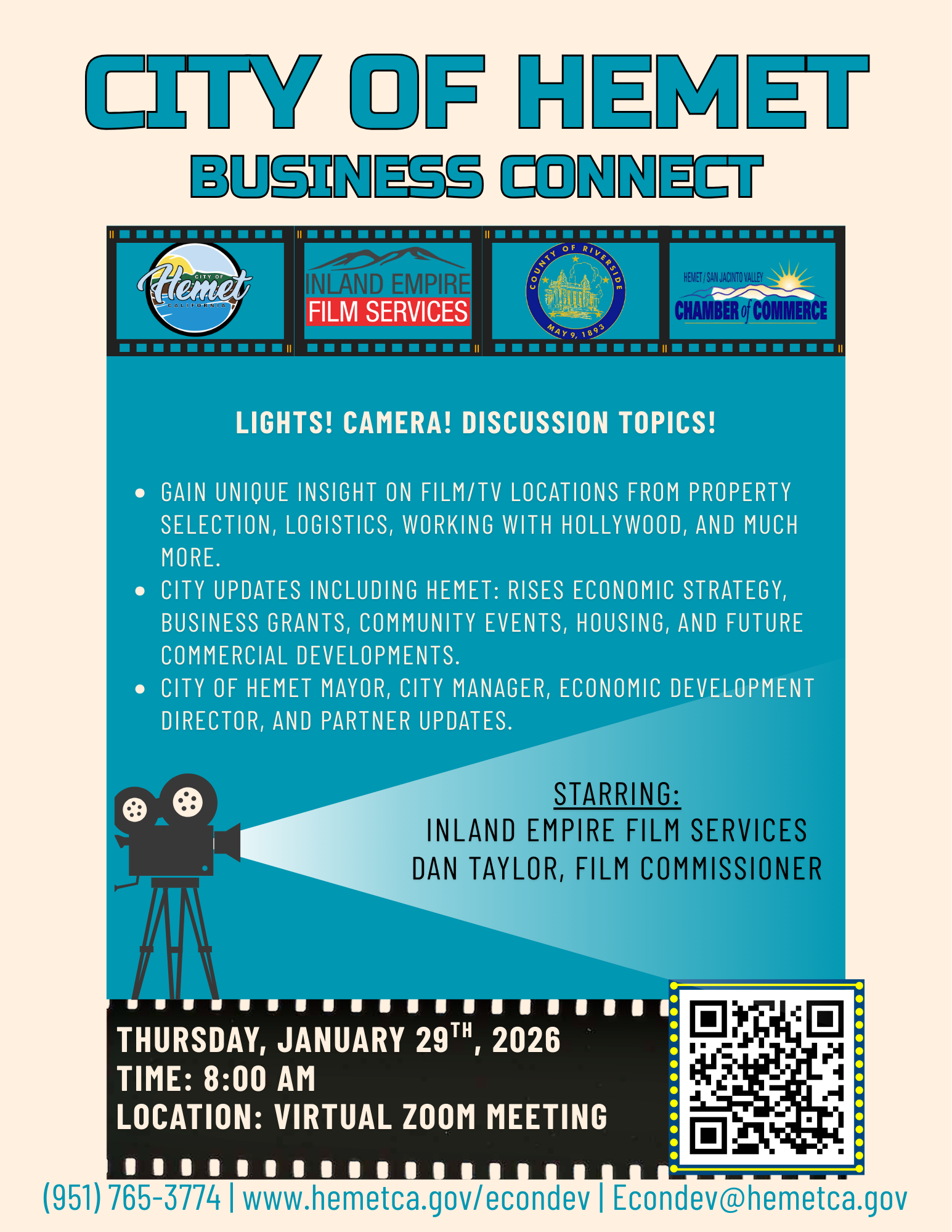 Blue and Black Illustrative Movie Night Flyer